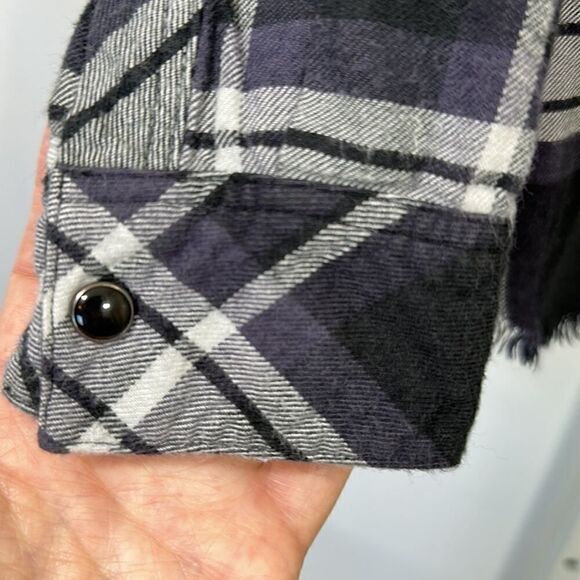 RAILS Women’s Leo Snap Front Plaid Flannel Shirt Black/White Size Small - Picture 8 of 13